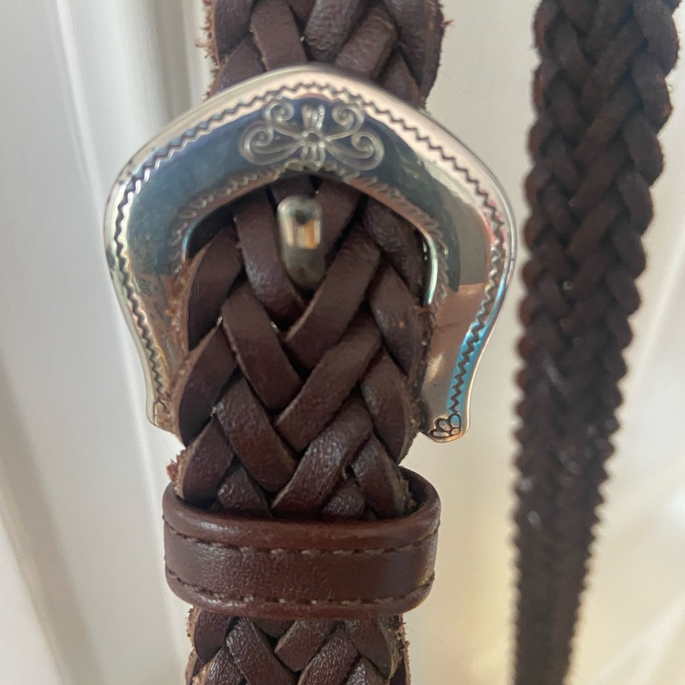 Brighton Bucket Bag Beige Pebble Brown Croc Leather Braid Strap Handbag Shoulder - Picture 10 of 10